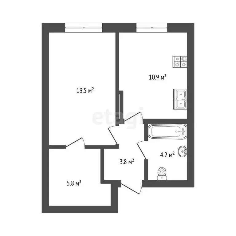 1-комнатная квартира: Тюмень, улица Республики, 204к11 (38.2 м) - Фото 0