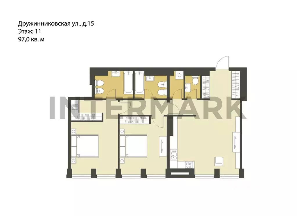 3-к кв. Москва Дружинниковская ул., 15 (97.0 м) - Фото 1