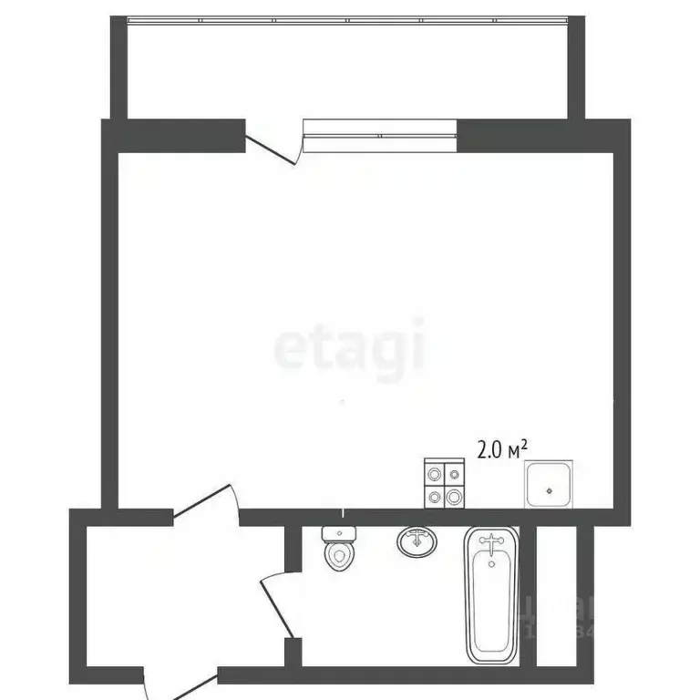 Студия Тюменская область, Тюмень Кремлевская ул., 112к4 (26.4 м) - Фото 1