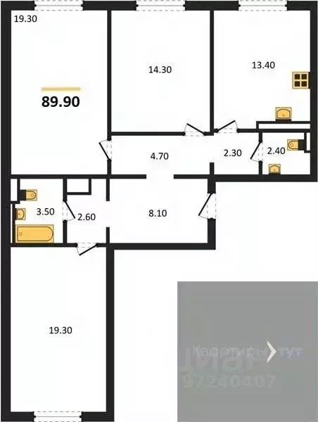 3-к кв. Воронежская область, Воронеж ул. Загоровского, 5/3 (89.9 м) - Фото 0