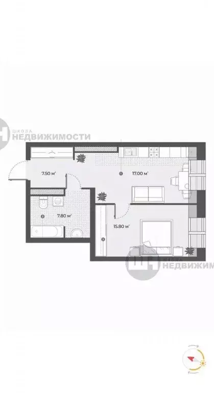 2-к кв. Санкт-Петербург Зеленогорская ул., 3 (48.1 м) - Фото 1