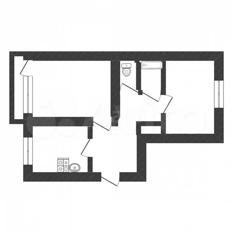2-к. квартира, 49,3 м, 5/5 эт. - Фото 0