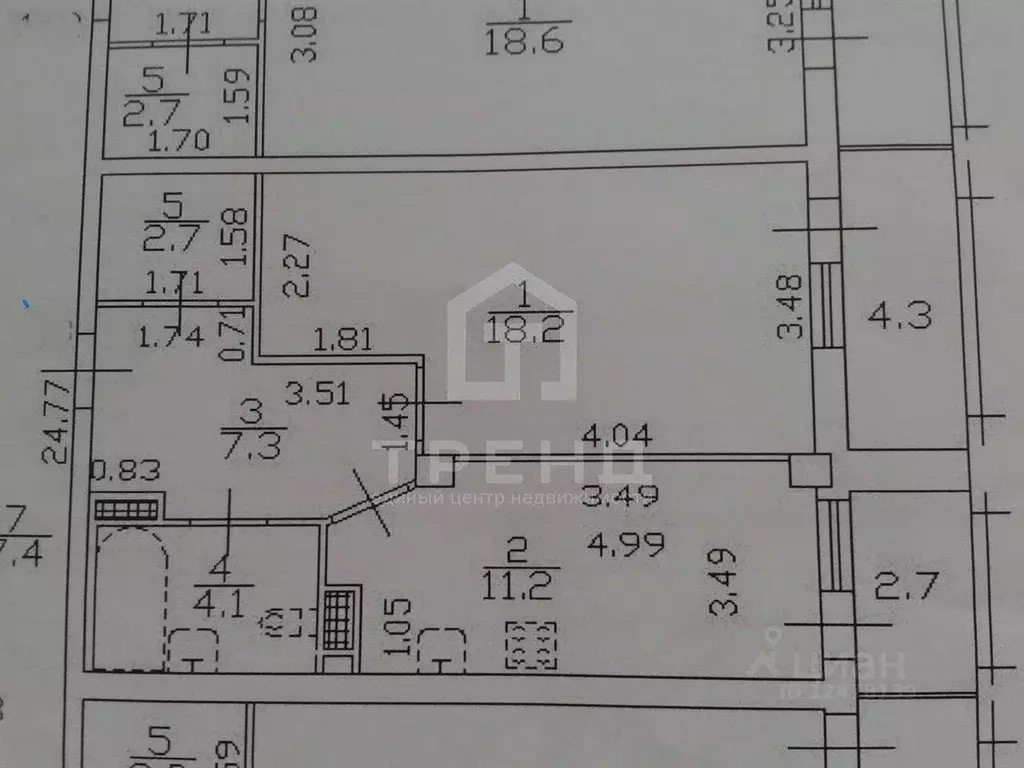 1-к кв. Санкт-Петербург ул. Дыбенко, 42к3 (50.0 м) - Фото 2