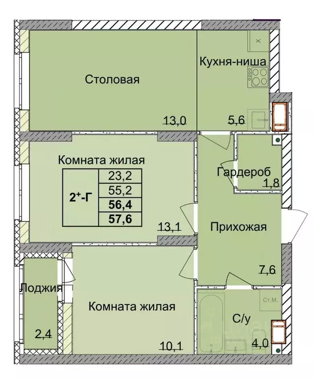 2-к кв. Нижегородская область, Нижний Новгород 1-я Оранжерейная ул. ... - Фото 0