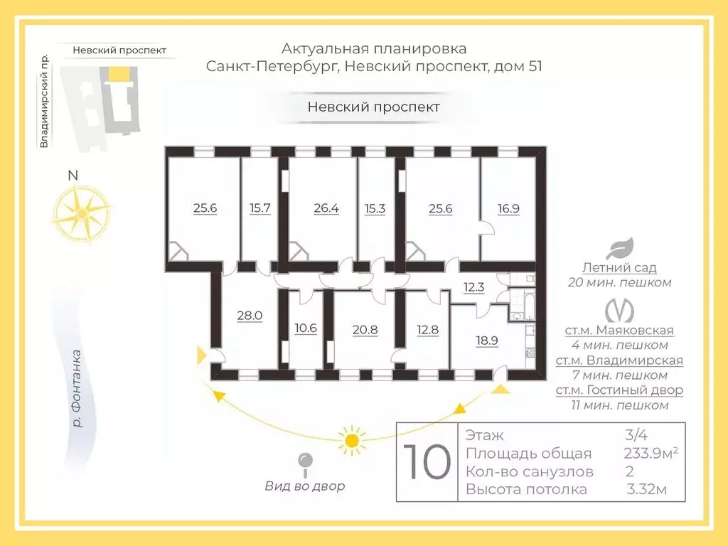 6-к кв. Санкт-Петербург Невский просп., 51 (233.9 м) - Фото 1