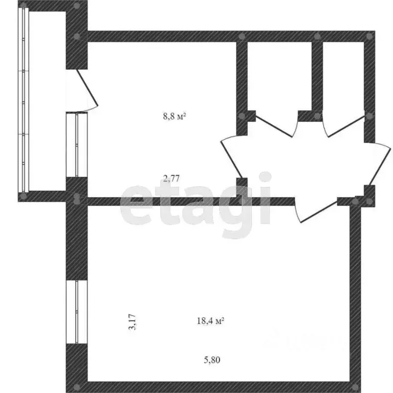 1-к кв. Белгородская область, Белгород ул. Чехова, 9 (32.0 м) - Фото 2
