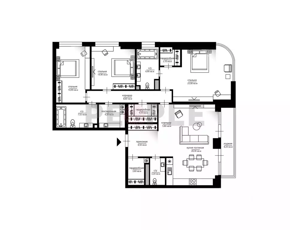 4-к кв. Москва ул. Нижние Мневники, 16к2 (141.0 м) - Фото 1