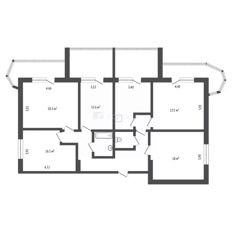 5-к кв. Кемеровская область, Новокузнецк ул. Новоселов, 59 (130.8 м) - Фото 2
