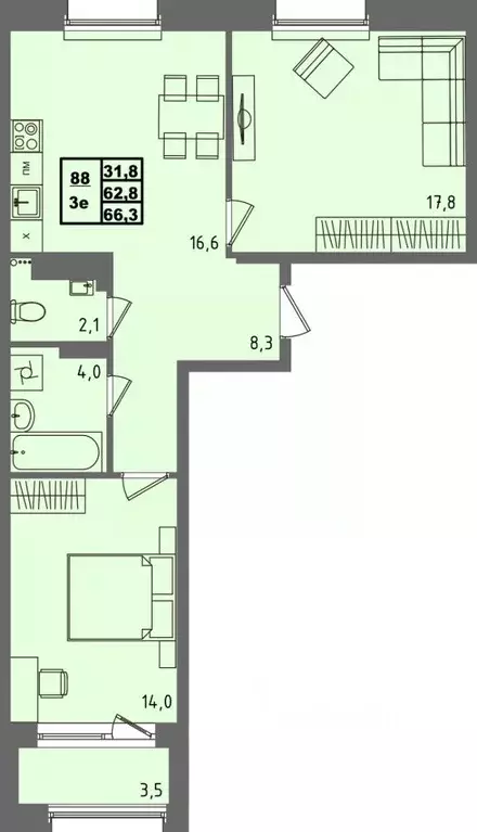 3-к кв. Карелия, Петрозаводск Перевалка-2 тер., Университетский ... - Фото 0