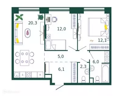 Продаётся 3-к квартира, 63.8 м - Фото 0