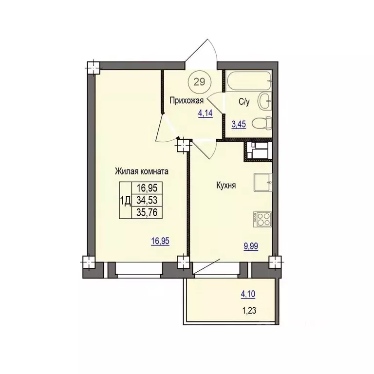 1-к кв. Псковская область, Псковский район, Завеличенская волость, д. ... - Фото 0