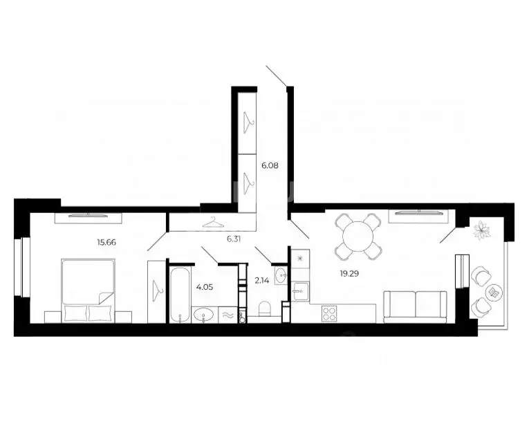2-к кв. Липецкая область, Липецк просп. Победы, 99 (55.11 м) - Фото 2