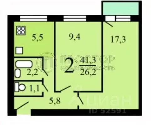 2-к кв. Москва Оболенский пер., 3 (37.7 м) - Фото 2
