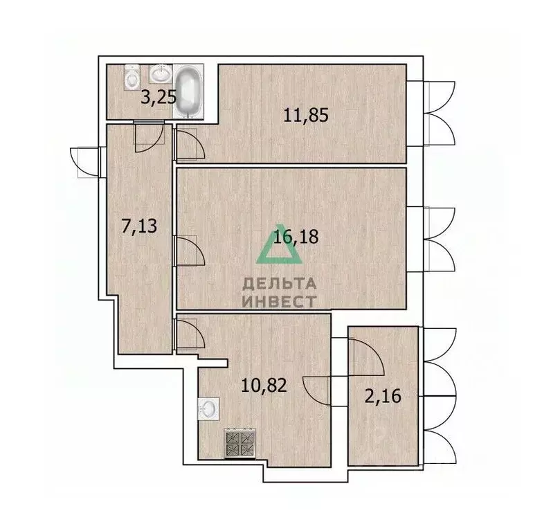 2-к кв. Башкортостан, Уфа Инорс мкр, ул. Новоселов, 8 (51.7 м) - Фото 2