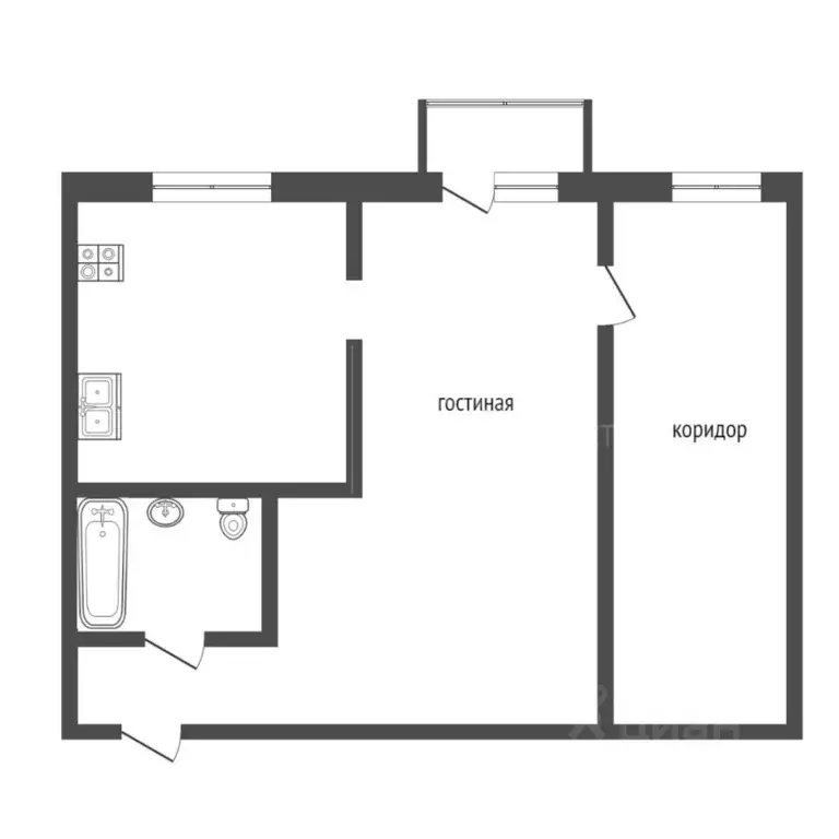 2-к кв. Тюменская область, Тюмень Барнаульская ул., 34 (46.0 м) - Фото 1