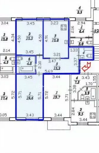 2-к кв. Санкт-Петербург ул. Руднева, 22к2 (71.2 м) - Фото 1