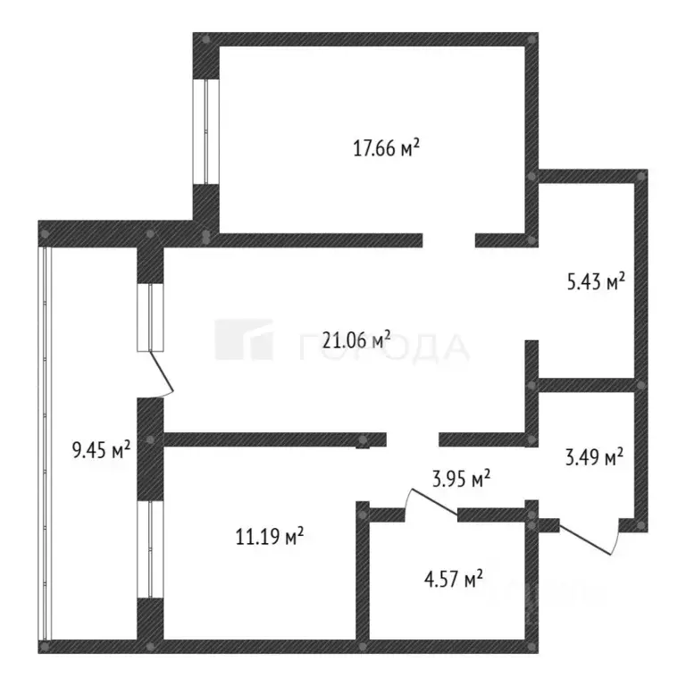 3-к кв. Алтайский край, Барнаул просп. Космонавтов, 17 (72.0 м) - Фото 2