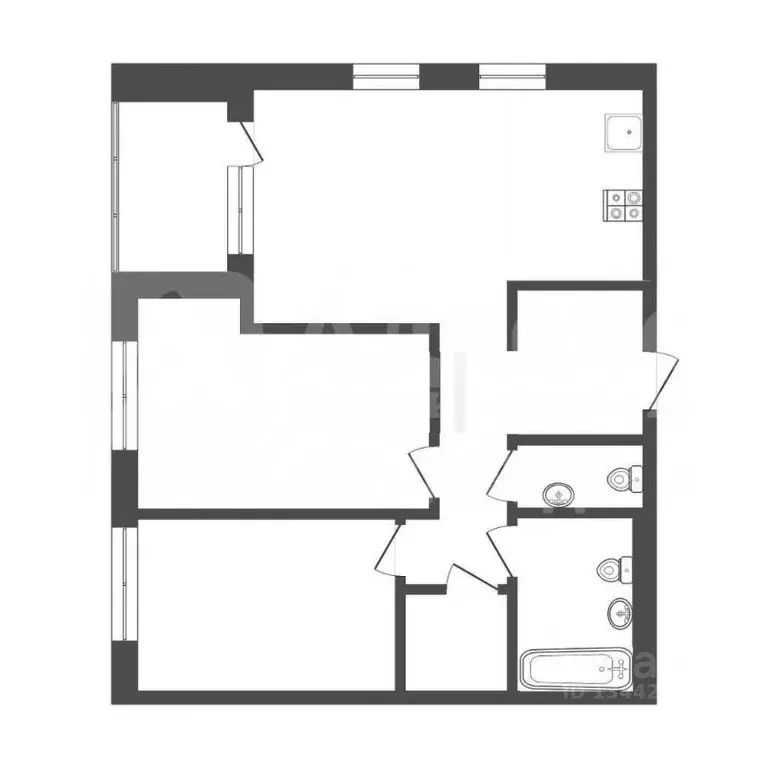 2-к кв. Тюменская область, Тюмень ул. Краснооктябрьская, 6 (61.4 м) - Фото 2