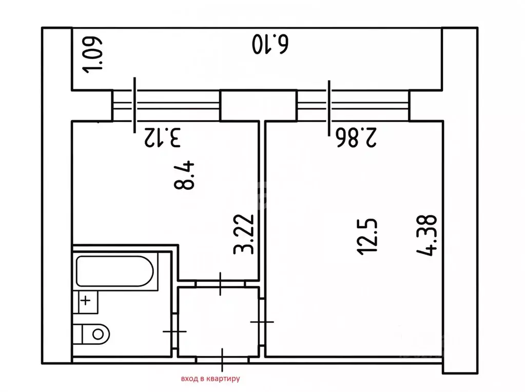 1-к кв. Пермский край, Пермь бул. Гагарина, 36 (25.6 м) - Фото 2