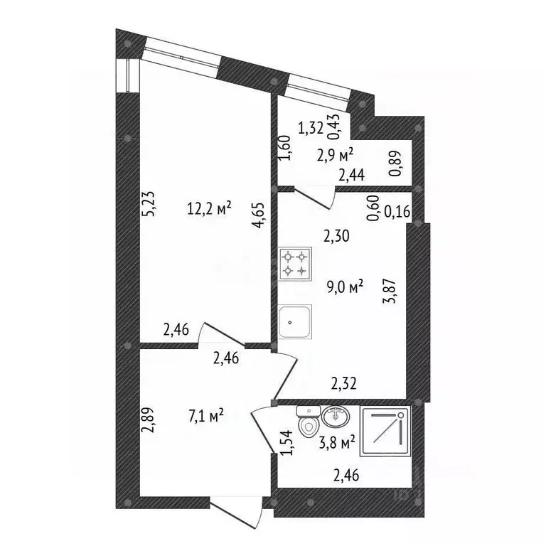 1-к кв. Башкортостан, Уфа ул. Бородинская, 9 (31.5 м) - Фото 2