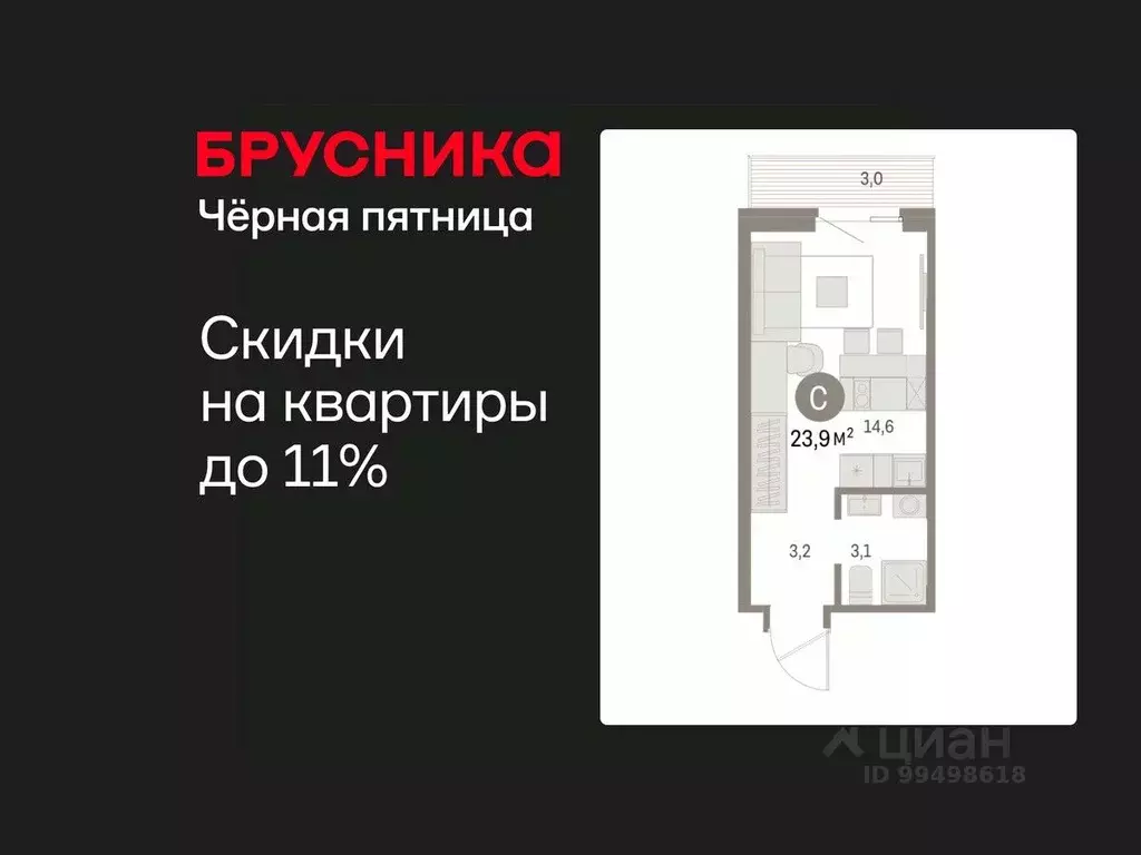 Студия Курганская область, Курган Центральный жилрайон, Дом Кино жилой ... - Фото 1