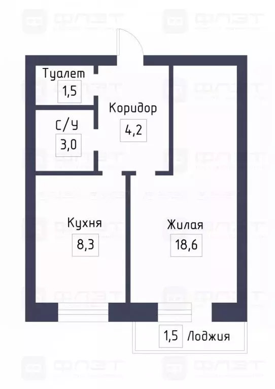 1-к кв. Татарстан, Казань ул. Симонова, 6 (35.6 м) - Фото 1