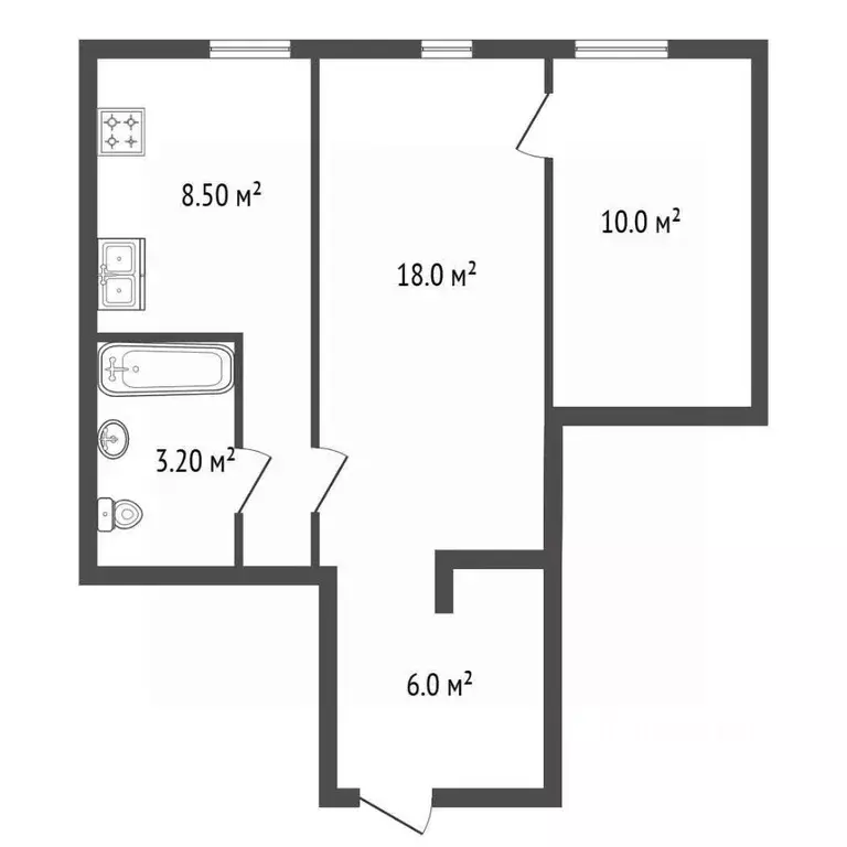 2-к кв. Санкт-Петербург Дмитровский пер., 3-5 (46.7 м) - Фото 2