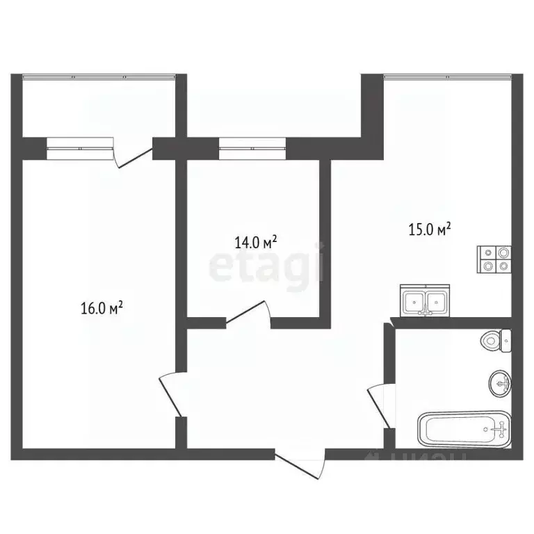 2-к кв. Краснодарский край, Анапа ул. Мирная, 29к11 (62.5 м) - Фото 2