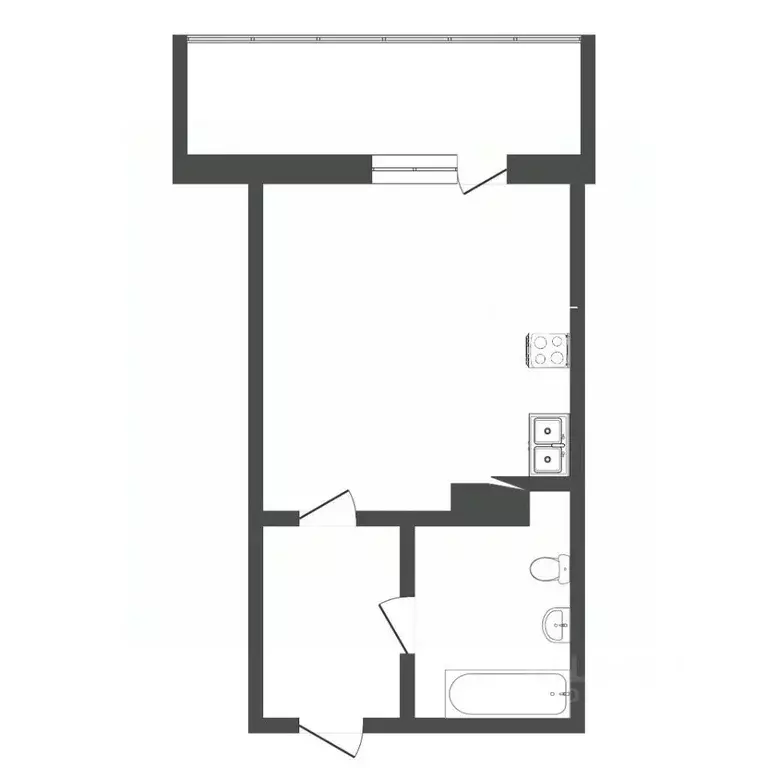 Студия Тюменская область, Тюмень ул. Верхнетарманская, 3 (20.0 м) - Фото 1