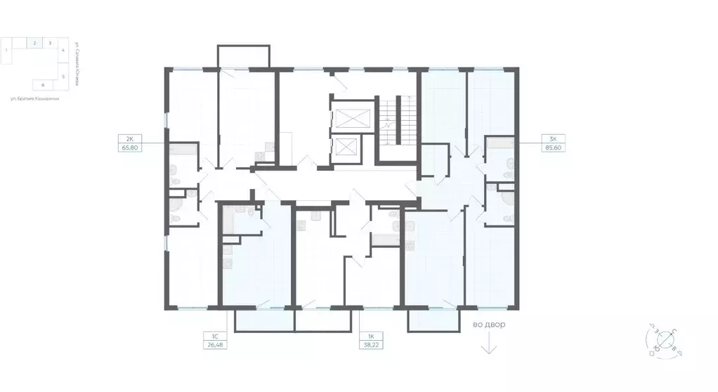 Студия Челябинская область, Челябинск Клевер жилой комплекс (26.48 м) - Фото 2
