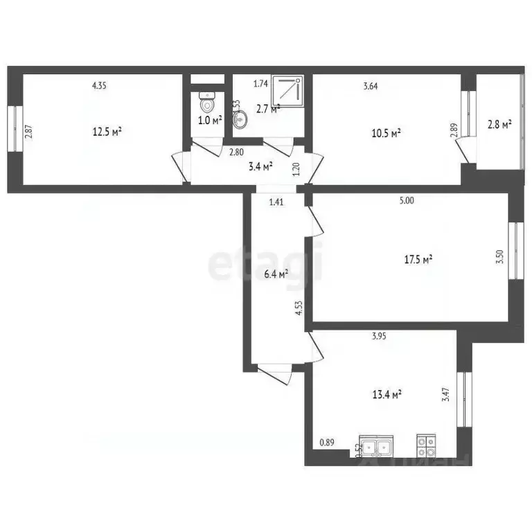 3-к кв. Самарская область, Самара ул. Стара-Загора, 90А (65.1 м) - Фото 1