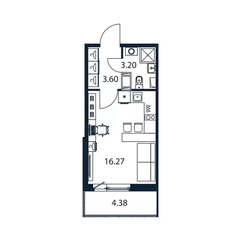 Квартира-студия: Мурино, Романовская улица, 9 (22.7 м) - Фото 1