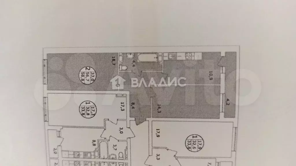 2-к. квартира, 56,5 м, 6/25 эт. - Фото 0