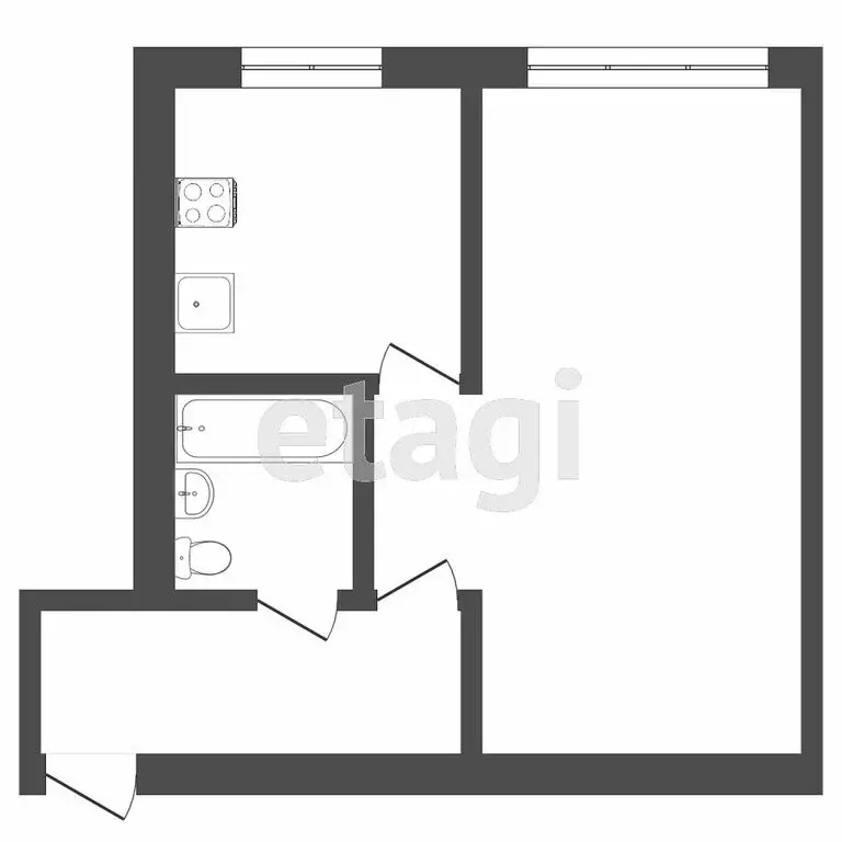 Квартира-студия: Тюмень, улица Максима Горького, 29 (31.4 м) - Фото 0