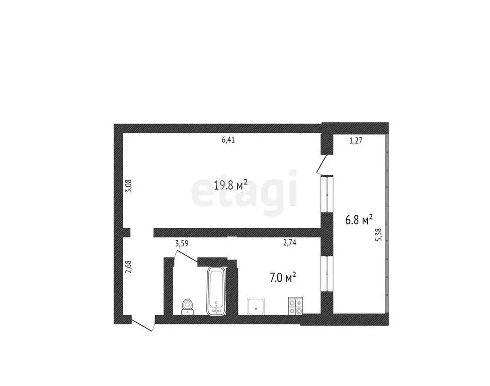 1-комнатная квартира: Салават, Ленинградская улица, 93А (36 м) - Фото 1