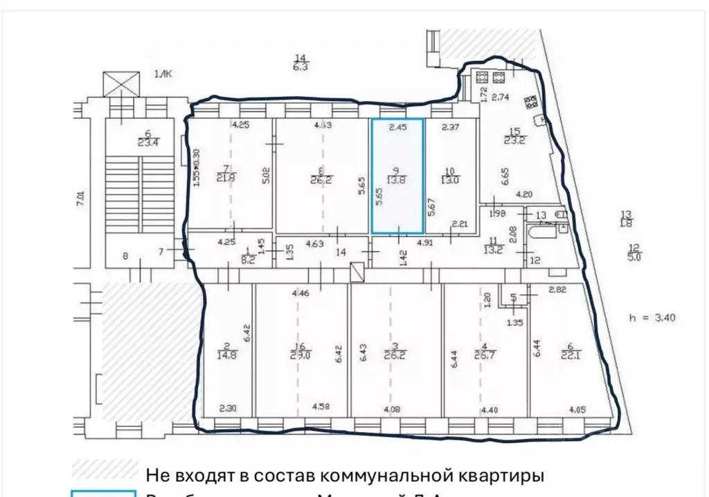 Комната Санкт-Петербург Загородный просп., 9 (13.8 м) - Фото 1