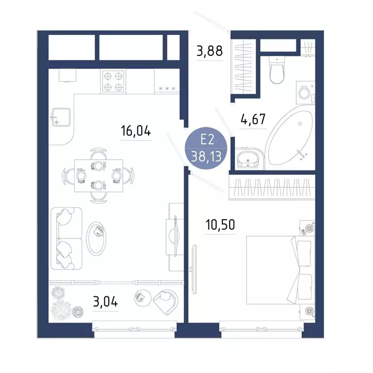 1-комнатная квартира: Дядьково, 2-й Бульварный проезд, 8 (38.13 м) - Фото 2