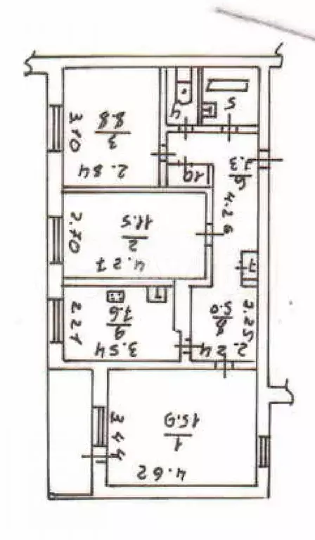 3-к. квартира, 63 м, 8/9 эт. - Фото 0