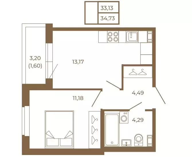1-комнатная квартира: Сертолово, ЖК Новая История (34.73 м) - Фото 1