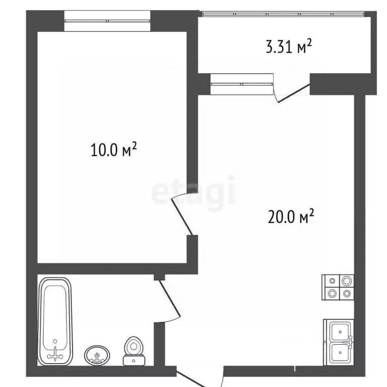 1-к кв. Ростовская область, Азов Азовский район, Красногоровская ул., ... - Фото 2