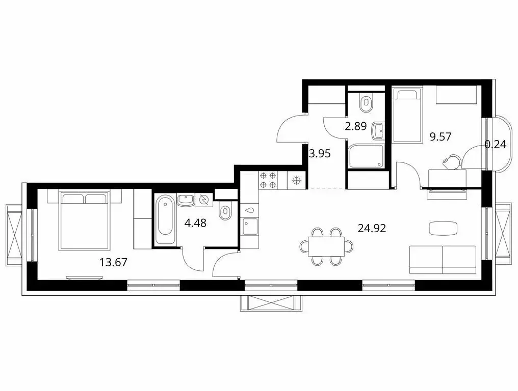 2-комнатная квартира: Улан-Удэ, Советская улица, 6/2 (59.72 м) - Фото 0