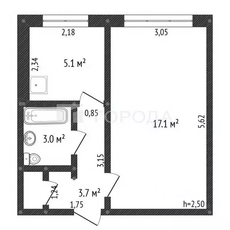 1-к кв. Алтайский край, Барнаул ул. Монтажников, 11/2 (29.7 м) - Фото 2