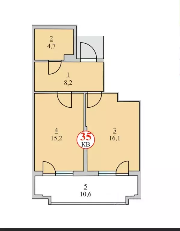 2-к кв. Крым, Ялта ул. Щорса, 10В (54.8 м) - Фото 2