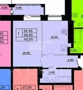 1-к кв. Омская область, Омск ул. Малиновского, 16к2 (42.55 м) - Фото 2