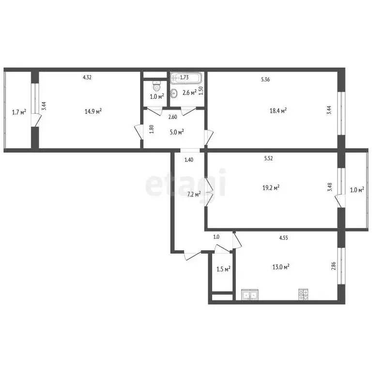 3-комнатная квартира: Саранск, улица Серова, 5 (82.8 м) - Фото 1