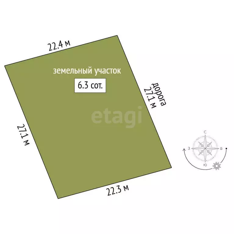 Участок в Калиновка, улица Абденановой (6.3 м) - Фото 1