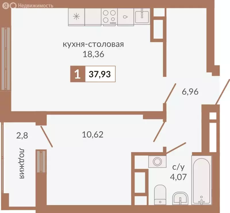 1-комнатная квартира: Екатеринбург, улица Викулова, 78 (37.93 м) - Фото 0