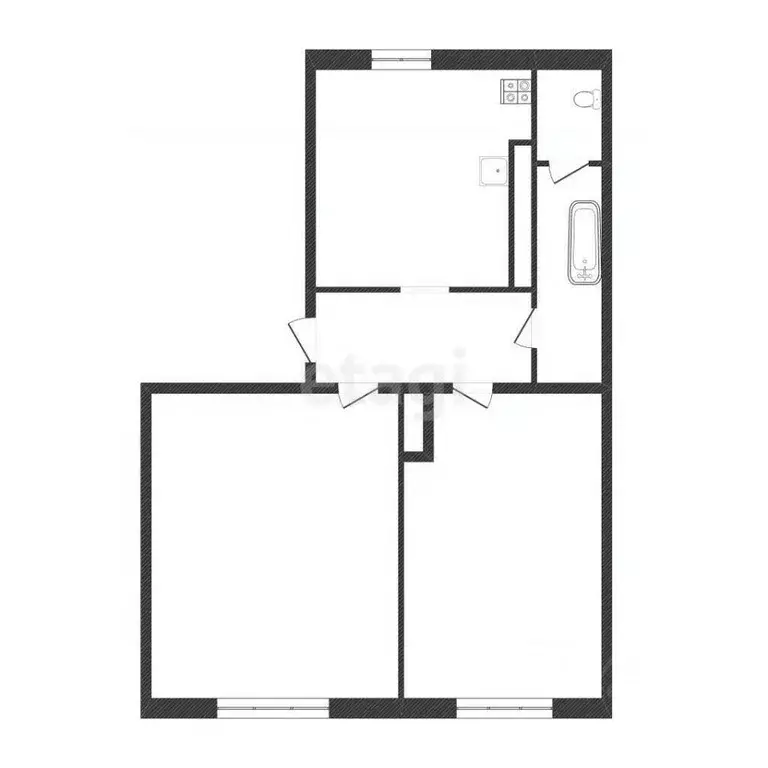 2-к кв. Костромская область, Кострома Мясницкая ул., 46 (53.0 м) - Фото 2