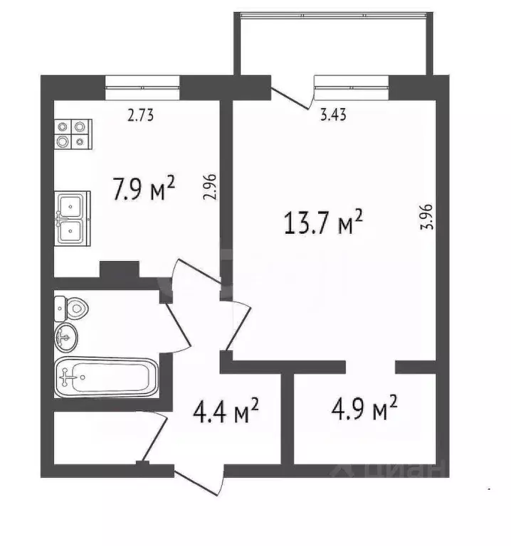 1-к кв. Вологодская область, Вологда ул. Солодунова, 49А (35.7 м) - Фото 0