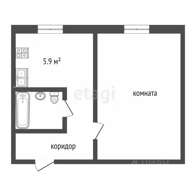 1-к кв. Ростовская область, Ростов-на-Дону Казахская ул., 84 (30.0 м) - Фото 1
